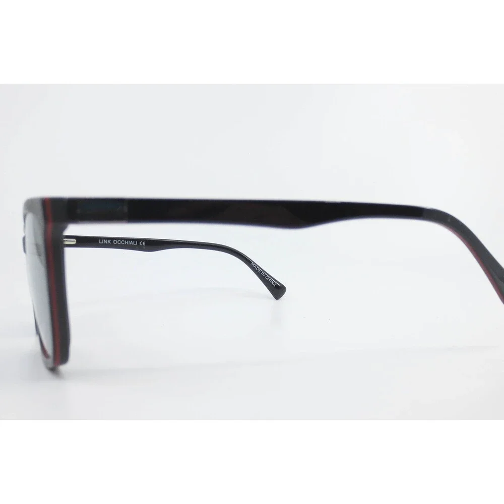 Link Occhiali 8189 C1 Sunglasses Black Rectangular Frame Mens Womens Eyewear